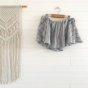 Blue and White Striped Flowy Top